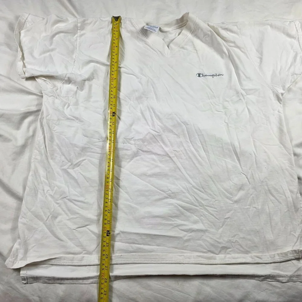 Vintage Champion Mens 3X-4X White Short Sleeve T-Shirt Made in USA Casual - Picture 11 of 12